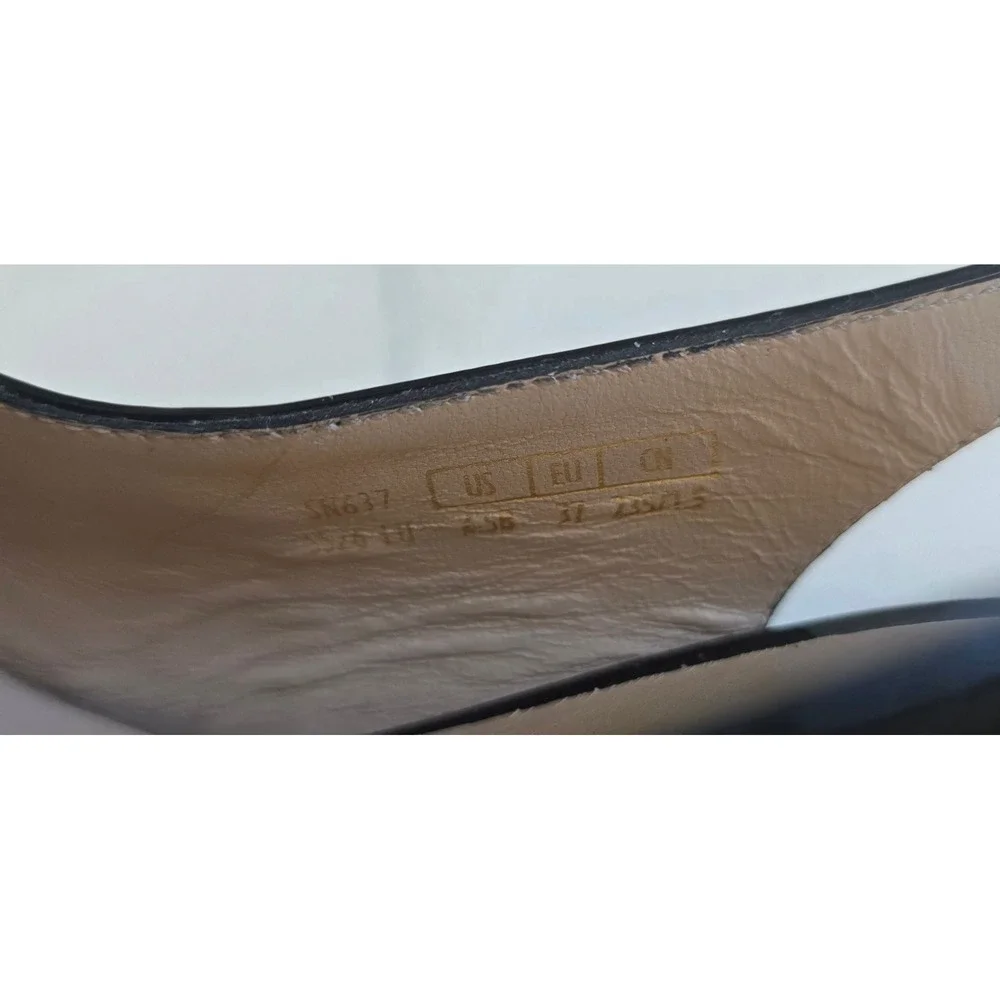 NWOB Stuart Weitzman Black Patent Leather Slingback Pumps  Made‎ in Spain 6.5B